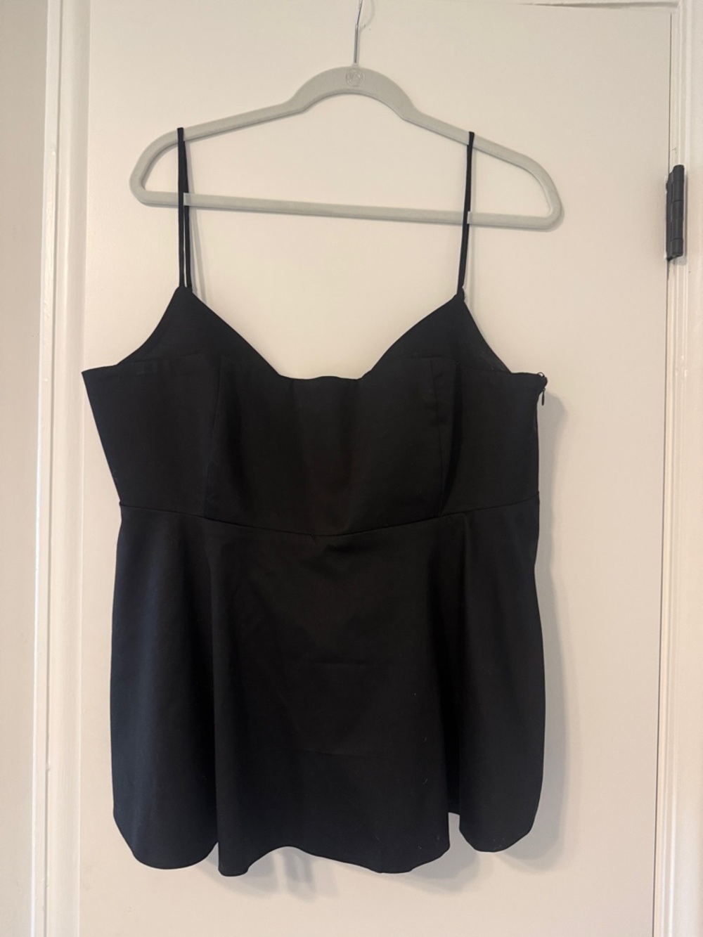 Zara Black Spaghetti Strap Peplum Cami